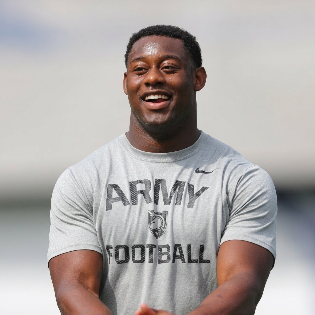 Founder – Executive Consultant Smiling in Army T-Shirt